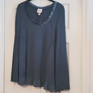 Knox Rose for Target Womans Hunter Green Knit Long Sleeve Tunic Size Medium